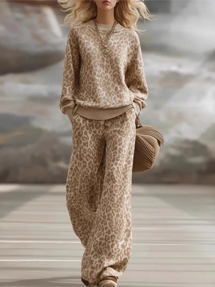 Winter Wear Clothes - 2026 Herfst Winter Modieus Lichtbruin Luipaardprint