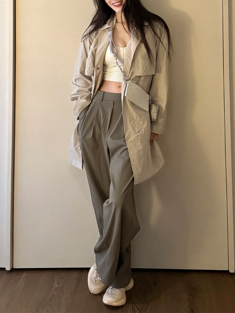Winter Wear Clothes - Pakbroek met zakken en plooien, koel