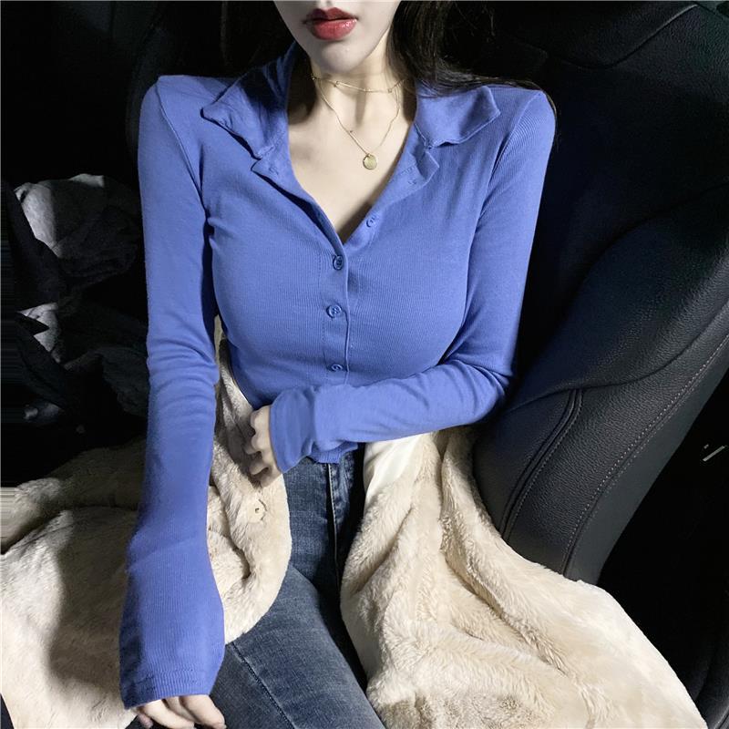 Winter Clothing Trends - Dames Polo 100, Katoenen Blauwe Knoop