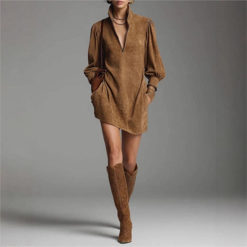 Winter Clothing Pinterest - Vintage mini-jurk dames herfst lange mouw