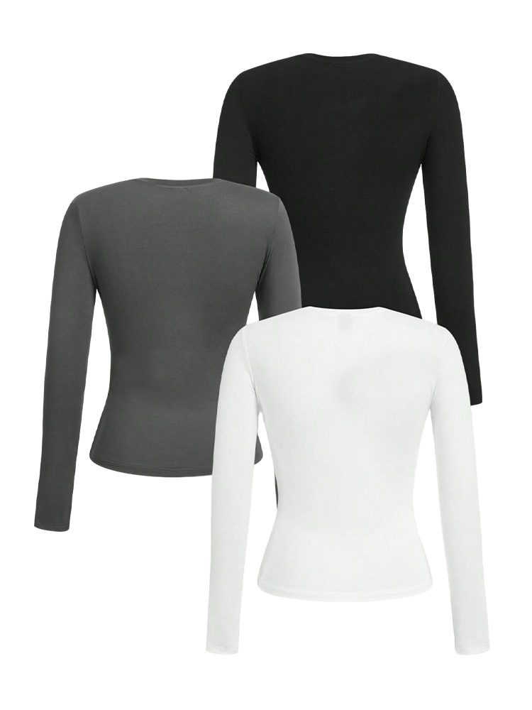 Effen dames T-shirt met lange  - Winter Clothing Trends recensie en prijs