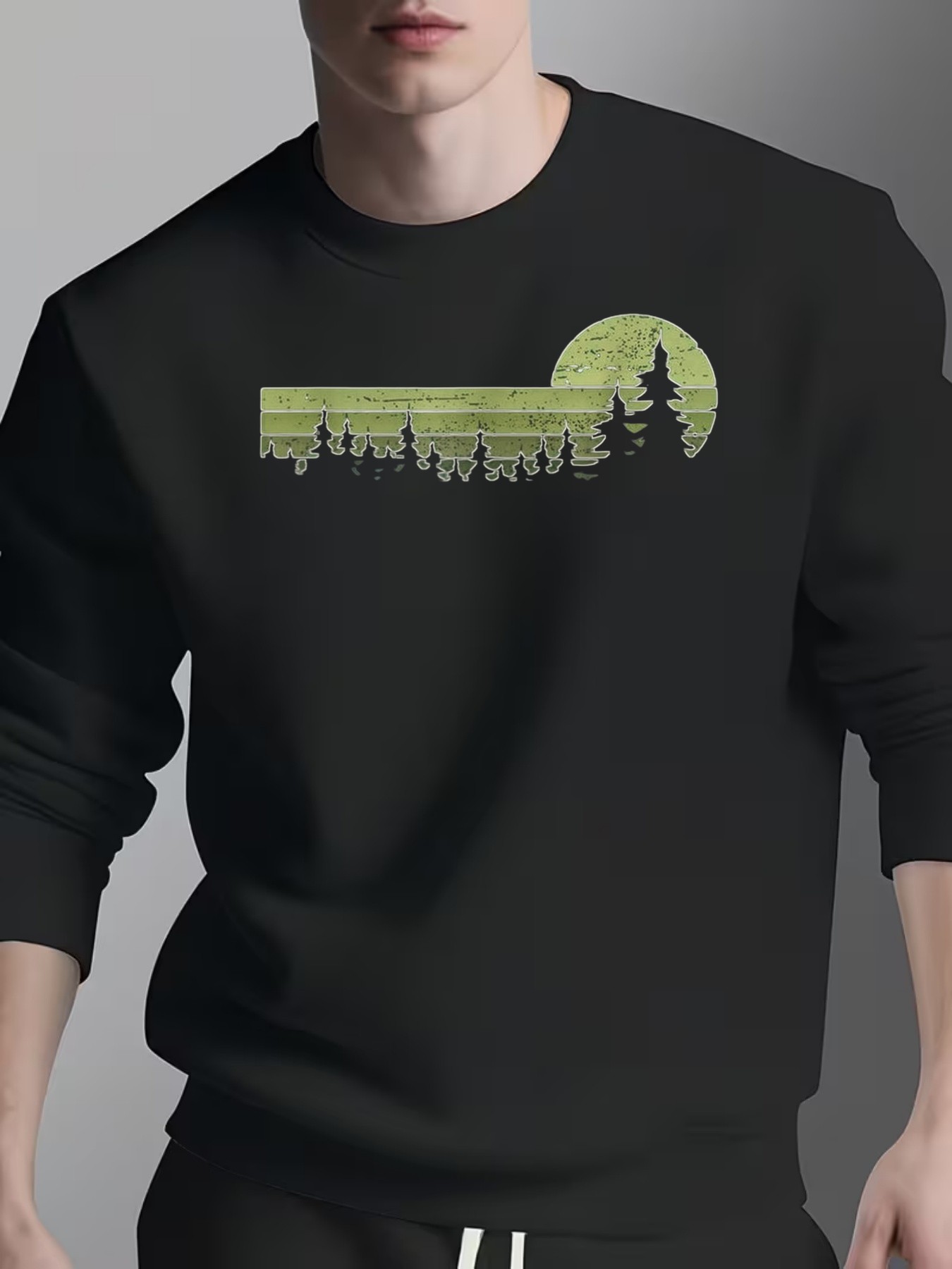 Retro heren sweatshirt met bos - Winter Clothing Activity recensie en prijs